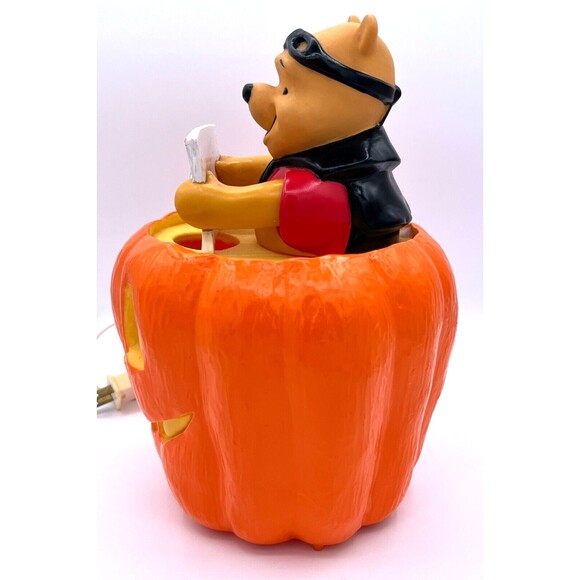 Disney 1999 Winnie The Pooh Halloween Blow Mold BOO Pumpkin Light Up Vintage EUC - Picture 3 of 16